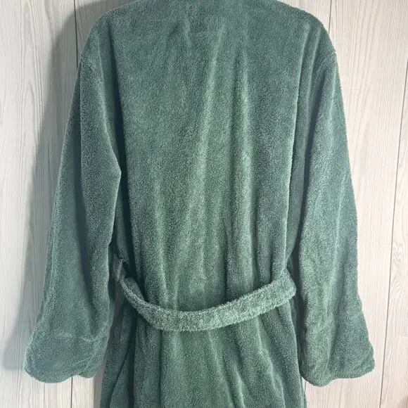 Vintage Lands End Mens Large 42-44 Turkish Terry Cloth Bath Robe Heavyweight - Picture 4 of 9